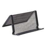 Mesh Metal Business Card Holder, Holds 50 2.25 x 4 Cards, 3.78 x 3.38 x 2.13, Black-(UNV20005)