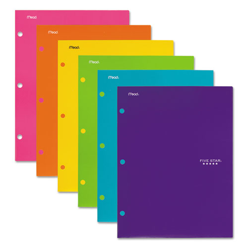 Four-Pocket Portfolio, 11 x 8.5, Assorted Colors, Trend Design, 6/Pack-(MEA38056)