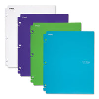 Snap-In Plastic Folder, 20-Sheet Capacity, 11 x 8.5, Assorted, Snap Closure, 2/Set-(MEA73264)