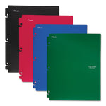 Snap-In Plastic Folder, 20-Sheet Capacity, 11 x 8.5, Assorted, Snap Closure, 4/Set-(MEA73266)