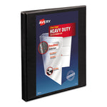 Heavy-Duty Non Stick View Binder with DuraHinge and Slant Rings, 3 Rings, 0.5" Capacity, 11 x 8.5, Black, (5233)-(AVE05233)