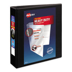 Heavy-Duty Non Stick View Binder with DuraHinge and Slant Rings, 3 Rings, 2" Capacity, 11 x 8.5, Black, (5500)-(AVE05500)