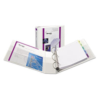 Heavy-Duty View Binder with DuraHinge, One Touch EZD Rings/Extra-Wide Cover, 3 Ring, 1.5" Capacity, 11 x 8.5, White, (1319)-(AVE01319)