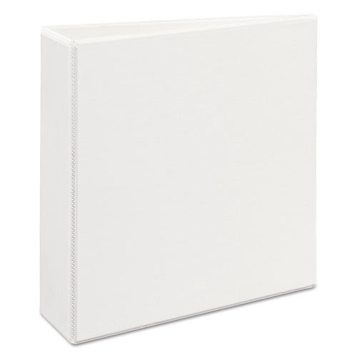 Heavy-Duty View Binder with DuraHinge, One Touch EZD Rings and Extra-Wide Cover, 3 Ring, 3" Capacity, 11 x 8.5, White, (1321)-(AVE01321)