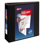 Heavy-Duty View Binder with DuraHinge and Locking One Touch EZD Rings, 3 Rings, 3" Capacity, 11 x 8.5, Black-(AVE79693)