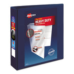 Heavy-Duty View Binder with DuraHinge and One Touch EZD Rings, 3 Rings, 2" Capacity, 11 x 8.5, Navy Blue-(AVE79802)