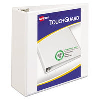 TouchGuard Protection Heavy-Duty View Binders with Slant Rings, 3 Rings, 4" Capacity, 11 x 8.5, White-(AVE17145)