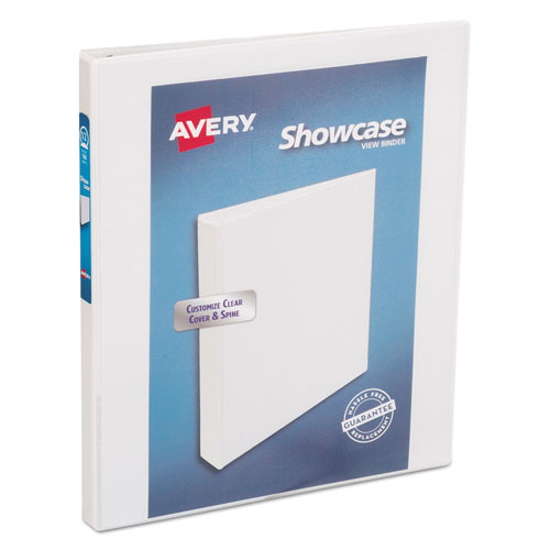 Showcase Economy View Binder with Round Rings, 3 Rings, 0.5" Capacity, 11 x 8.5, White-(AVE19551)