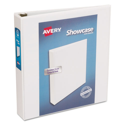 Showcase Economy View Binder with Round Rings, 3 Rings, 1.5" Capacity, 11 x 8.5, White-(AVE19651)