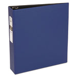 Economy Non-View Binder with Round Rings, 3 Rings, 2" Capacity, 11 x 8.5, Blue, (3500)-(AVE03500)