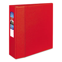 Heavy-Duty Non-View Binder with DuraHinge and Locking One Touch EZD Rings, 3 Rings, 3" Capacity, 11 x 8.5, Red-(AVE79583)