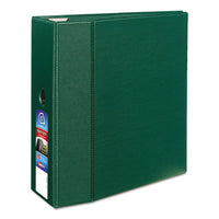 Heavy-Duty Non-View Binder with DuraHinge, Locking One Touch EZD Rings and Thumb Notch, 3 Rings, 5" Capacity, 11 x 8.5, Green-(AVE79786)