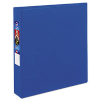 Heavy-Duty Non-View Binder with DuraHinge and One Touch EZD Rings, 3 Rings, 1.5" Capacity, 11 x 8.5, Blue-(AVE79885)