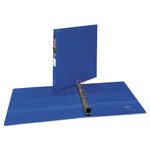 Heavy-Duty Non-View Binder with DuraHinge and One Touch EZD Rings, 3 Rings, 1" Capacity, 11 x 8.5, Blue-(AVE79889)