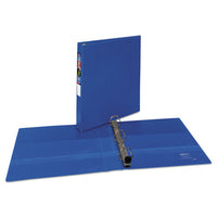 Heavy-Duty Non-View Binder with DuraHinge and One Touch EZD Rings, 3 Rings, 1" Capacity, 11 x 8.5, Blue-(AVE79889)