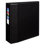 Heavy-Duty Non-View Binder with DuraHinge and Locking One Touch EZD Rings, 3 Rings, 4" Capacity, 11 x 8.5, Black-(AVE79984)