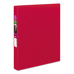 Durable Non-View Binder with DuraHinge and Slant Rings, 3 Rings, 1" Capacity, 11 x 8.5, Red-(AVE27201)