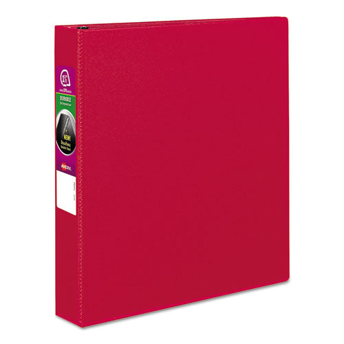 Durable Non-View Binder with DuraHinge and Slant Rings, 3 Rings, 1.5" Capacity, 11 x 8.5, Red-(AVE27202)