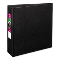 Durable Non-View Binder with DuraHinge and Slant Rings, 3 Rings, 3" Capacity, 11 x 8.5, Black-(AVE27650)