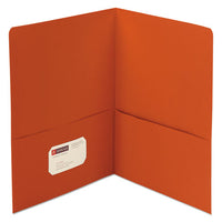 Two-Pocket Folder, Textured Paper, 100-Sheet Capacity, 11 x 8.5, Orange, 25/Box-(SMD87858)