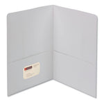 Two-Pocket Folder, Textured Paper, 100-Sheet Capacity, 11 x 8.5, White, 25/Box-(SMD87861)