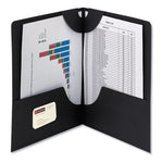 Lockit Two-Pocket Folder, Textured Paper, 100-Sheet Capacity, 11 x 8.5, Black, 25/Box-(SMD87981)