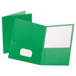 Leatherette Two Pocket Portfolio, 8.5 x 11, Green/Green, 10/Pack-(OXF57573)