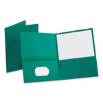 Leatherette Two Pocket Portfolio, 8.5 x 11, Teal/Teal, 10/Pack-(OXF57582)