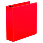 Economy Non-View Round Ring Binder, 3 Rings, 3" Capacity, 11 x 8.5, Red-(UNV30409)