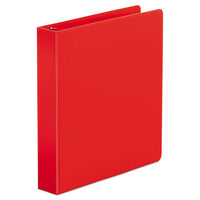 Economy Non-View Round Ring Binder, 3 Rings, 1.5" Capacity, 11 x 8.5, Red-(UNV33403)