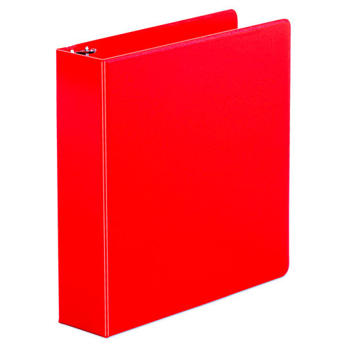 Economy Non-View Round Ring Binder, 3 Rings, 2" Capacity, 11 x 8.5, Red-(UNV34403)