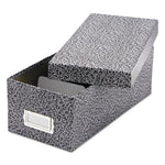 Reinforced Board Card File, Lift-Off Cover, Holds 1,200 3 x 5 Cards, 5.13 x 11 x 3.63, Black/White-(OXF40588)