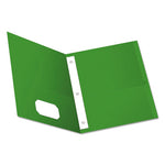 Twin-Pocket Folders with 3 Fasteners, 0.5" Capacity, 11 x 8.5, Green, 25/Box-(OXF57703)