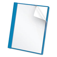 Clear Front Standard Grade Report Cover, Three-Prong Fastener, 0.5" Capacity, 8.5 x 11, Clear/Light Blue, 25/Box-(OXF55801)