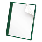 Clear Front Report Cover, Three-Prong Fastener, 0.5" Capacity, 8.5 x 11, Clear/ Hunter Green, 25/Box-(OXF55856)