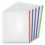 Expanding Zipper Binder Pocket, 8.5 x 11, Assorted Colors, 5/Pack-(CRD14650)