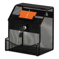 Onyx Mesh Collection Box, 7.25 x 8.5 x 6, Steel, Black-(SAF4238BL)