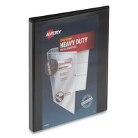 Heavy-Duty View Binder with DuraHinge and One Touch Slant Rings, 3 Rings, 0.5" Capacity, 11 x 8.5, Black-(AVE79766)