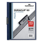 DuraClip Report Cover with Clip Fastener, 8.5 x 11, Clear/Navy, 25/Box-(DBL221428)