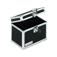 Vaultz Locking Index Card File with Flip Top, Holds 450 4 x 6 Cards, 7 x 5 x 5, Black-(IDEVZ01171)