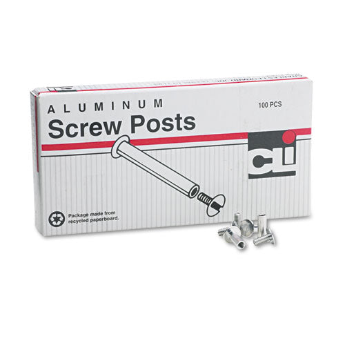 Post Binder Aluminum Screw Posts, 0.19" Diameter, 0.5" Long, 100/Box-(LEO3703L)