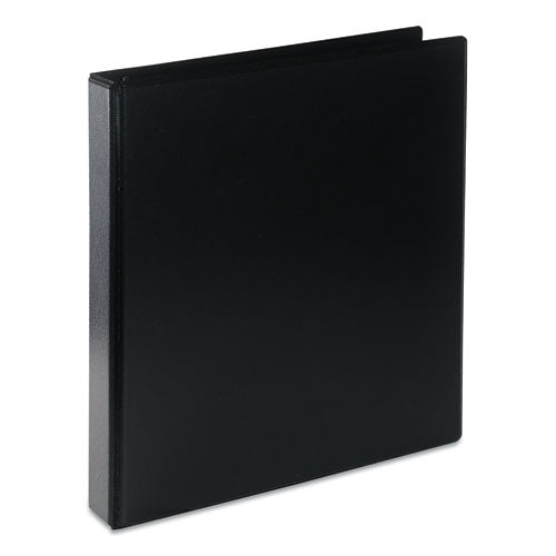 Deluxe Round Ring View Binder, 3 Rings, 1" Capacity, 11 x 8.5, Black-(UNV20711)