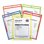 Stitched Shop Ticket Holders, Neon, Assorted 5 Colors, 75", 9 x 12, 25/BX-(CLI43910)