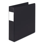 Earths Choice Plant-Based Locking D-Ring Reference Binder, 3 Rings, 2" Capacity, 11 x 8.5, Black-(SAM17160)