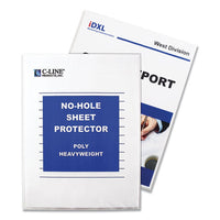 Top-Load No-Hole Sheet Protectors, Heavyweight, Clear, 2" Capacity, 25/Box-(CLI62907)