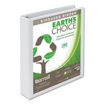 Earths Choice Plant-Based Round Ring View Binder, 3 Rings, 1.5" Capacity, 11 x 8.5, White-(SAM18957)