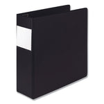 Earths Choice Plant-Based Locking D-Ring Reference Binder, 3 Rings, 4" Capacity, 11 x 8.5, Black-(SAM17190)