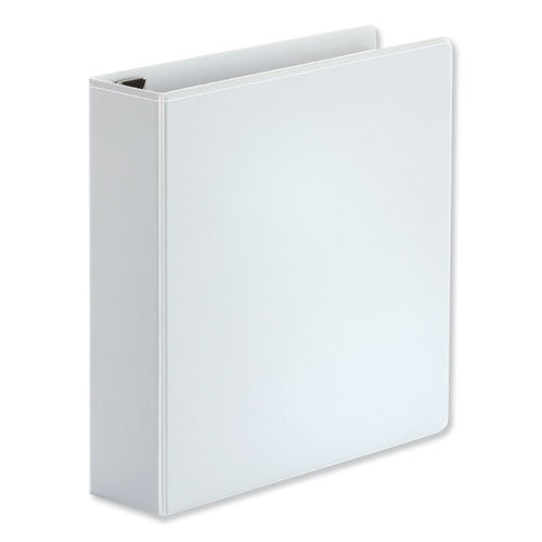 Deluxe Easy-to-Open D-Ring View Binder, 3 Rings, 2" Capacity, 11 x 8.5, White-(UNV30732)