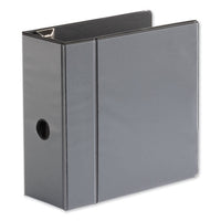 Deluxe Easy-to-Open D-Ring View Binder, 3 Rings, 5" Capacity, 11 x 8.5, Black-(UNV30755)