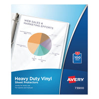 Top-Load Vinyl Sheet Protectors, Heavy Gauge, Letter, Clear, 100/Box-(AVE73900)